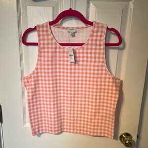 J. Crew Pink Sleeveless Fitted Crop Tank Top